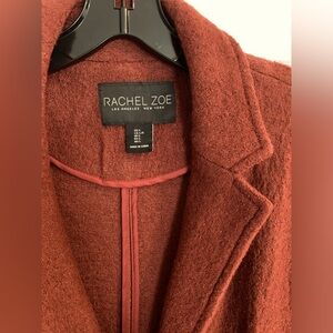 Rachel Zoe coat brick red boucle fabric